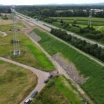 Bau des Lärmschutzwalles entlang der Autobahn in March-Holzhausen