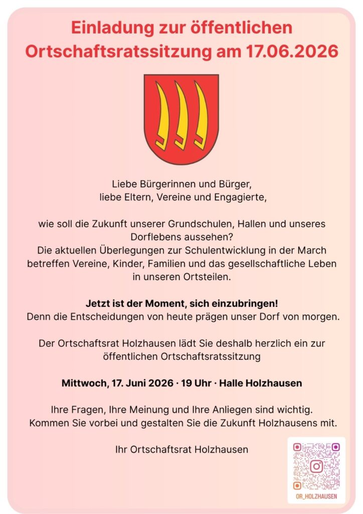 Einladung zur öffentlichen Ortschaftsratssitzung am 17.06.2026